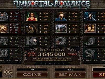 Слот Immortal Romance — RTP 96.0%